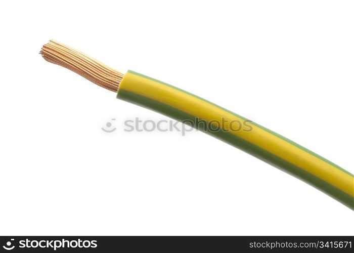 Electrical wire isolated on white background