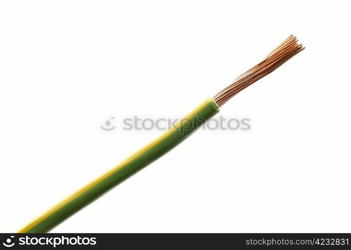 Electrical wire isolated on white background