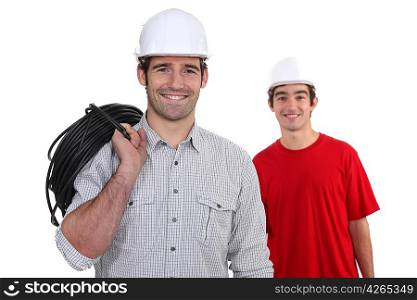 Electrician and his co-worker
