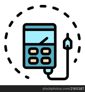 Electrician multimeter icon. Outline electrician multimeter vector icon color flat isolated. Electrician multimeter icon color outline vector