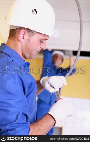 electrician with cable