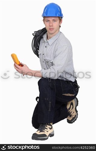 electrician with equipment