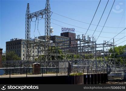 Electricity substation in Minneapolis, Hennepin County, Minnesota, USA