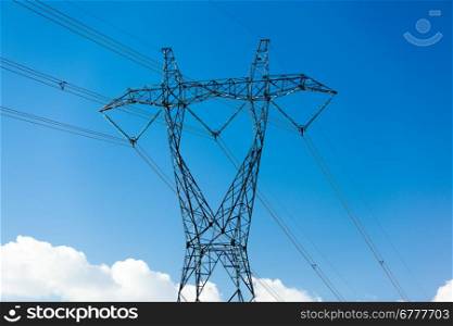 Electricity tower at sunny day