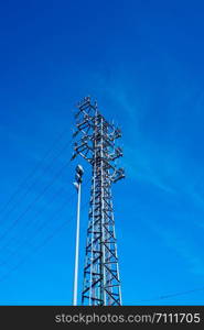 electricity tower in the mountain