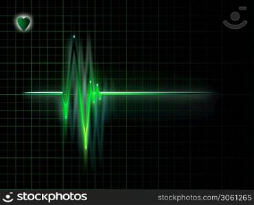 electrocardiogram graph on a dark background