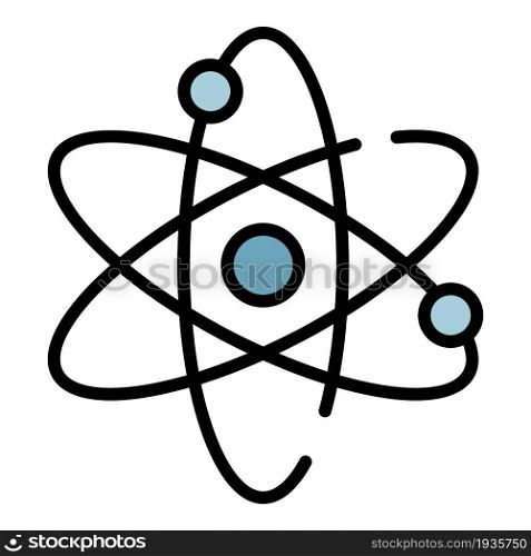Electron motion icon. Outline electron motion vector icon color flat isolated. Electron motion icon color outline vector