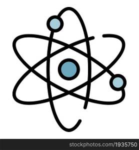 Electron motion icon. Outline electron motion vector icon color flat isolated. Electron motion icon color outline vector