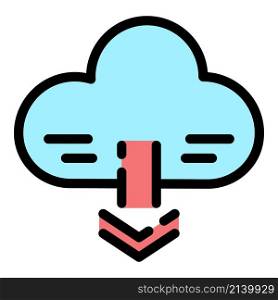 Electronic cloud icon. Outline electronic cloud vector icon color flat isolated. Electronic cloud icon color outline vector