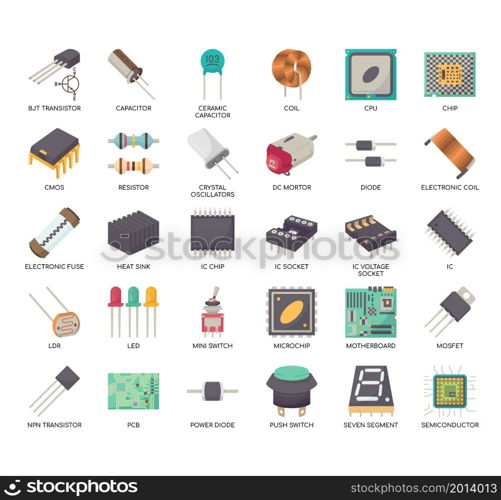 Electronic Component , Thin Line and Pixel Perfect Icons