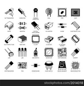 Electronic Component , Thin Line and Pixel Perfect Icons