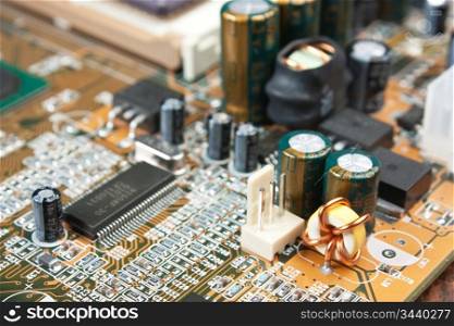 electronic components on the electronic board