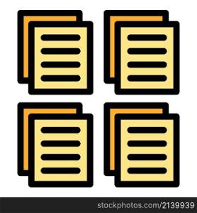 Electronic files icon. Outline electronic files vector icon color flat isolated. Electronic files icon color outline vector