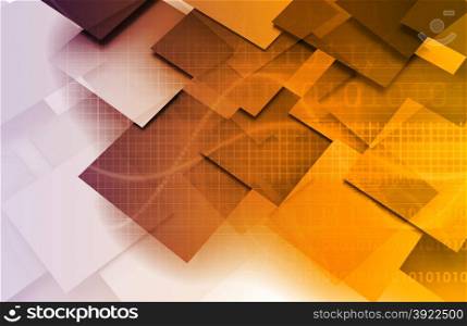 Electronic Reporting Document of the Future as Art. Colorful Squares Background