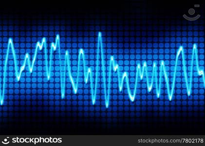 electronic sine sound wave. blue electronic sine sound or audio wave