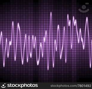 electronic sine sound wave. large image of an electronic sine sound or audio wave in purple