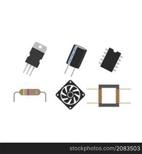 electronict component icon set element design