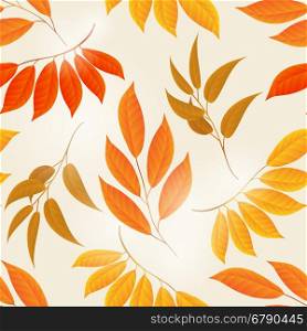 Elegant autumn leaves yellow background. Elegant autumn yellow background. Vector fall leaves seamless pattern