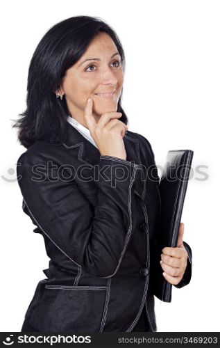 elegant business woman over a white background