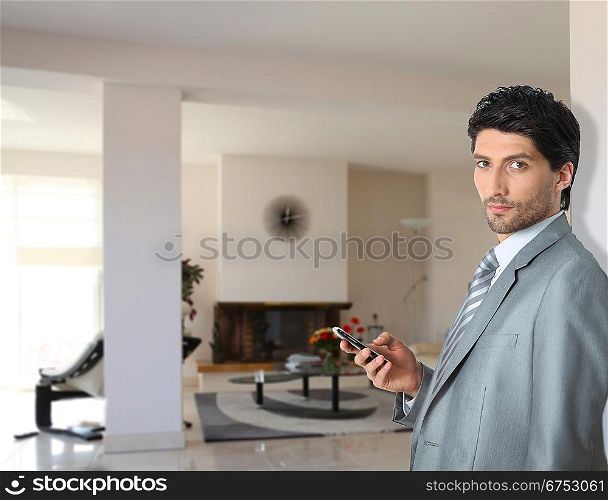 elegant businessman in his fancy house