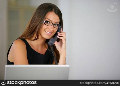 elegant businesswoman talking on the phone