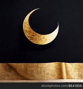elegant crescent moon Ramadan Kareem background