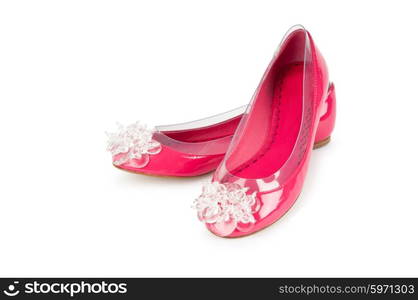 Elegant flat shoes isolated on white