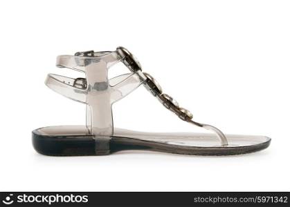Elegant flat shoes isolated on white