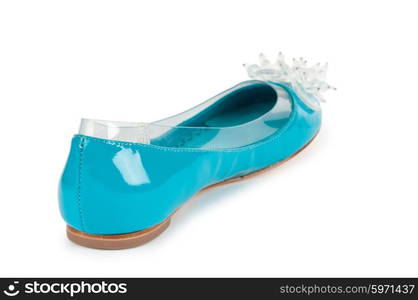 Elegant flat shoes isolated on white