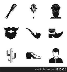 Elegant haircut icons set. Simple set of 9 elegant haircut vector icons for web isolated on white background. Elegant haircut icons set, simple style