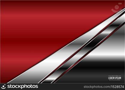 Elegant metallic background luxury of red and silver.Vector illustration