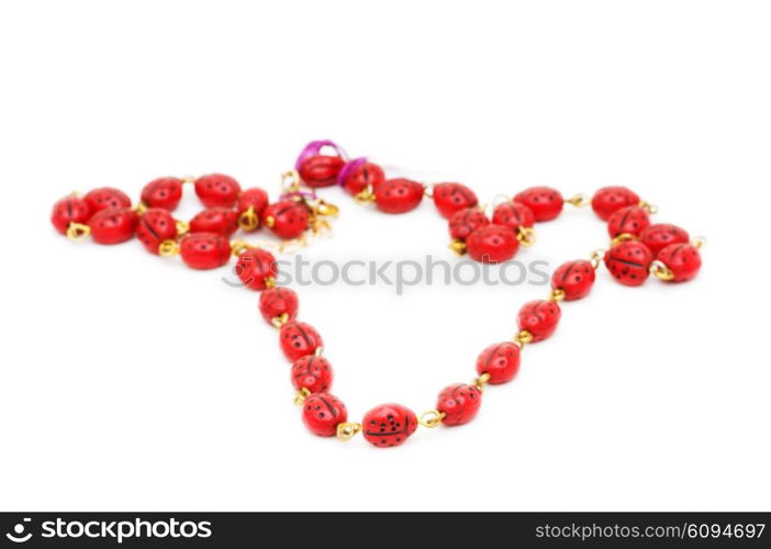 Elegant necklace isolated on the white background