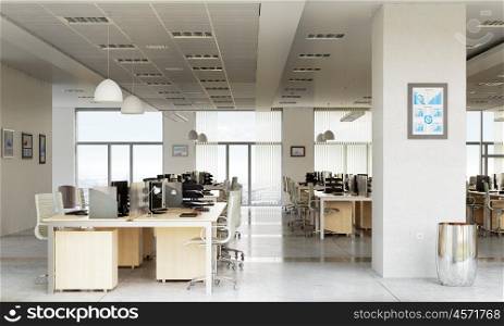Elegant office interior. Modern empty office interior as design sample