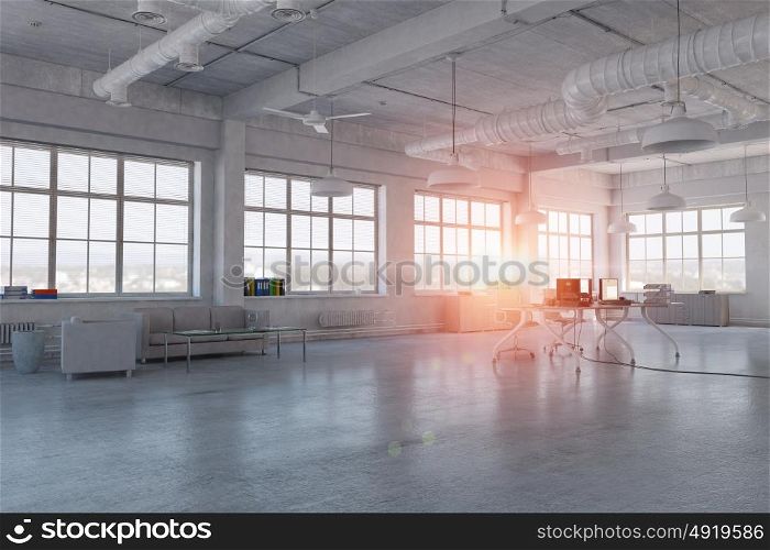 Elegant office interior. Modern empty office interior as design sample