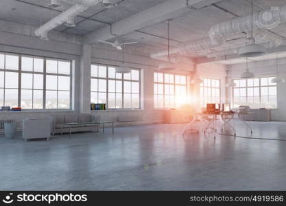 Elegant office interior. Modern empty office interior as design sample