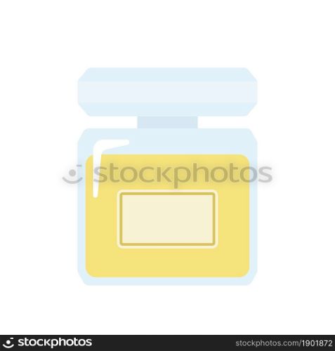 Elegant perfume bottle isolated on white background. Vector illustration. Cartoon flat style