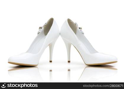 Elegant shoes on the white