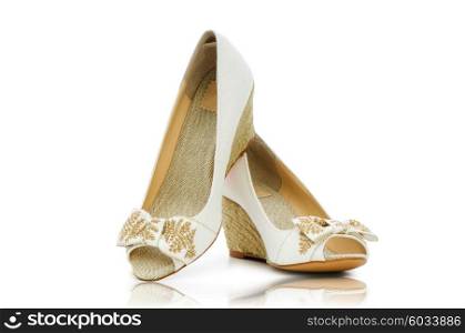 Elegant shoes on the white