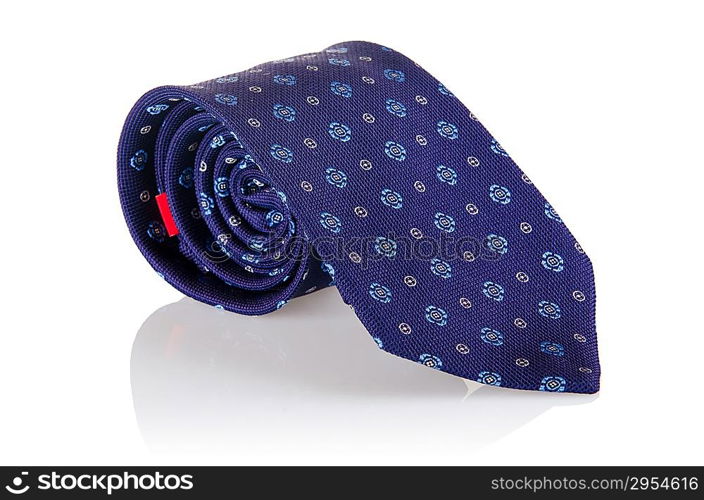 Elegant silk male tie ( necktie ) on white