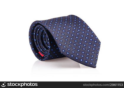 Elegant silk male tie ( necktie ) on white