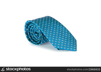 Elegant silk male tie ( necktie ) on white