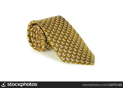 Elegant silk male tie ( necktie ) on white