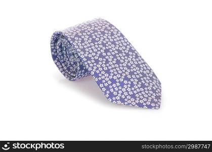 Elegant silk male tie ( necktie ) on white