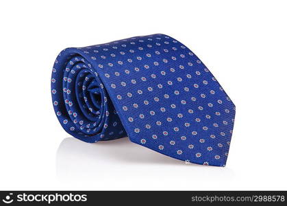 Elegant silk male tie ( necktie ) on white