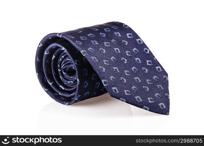 Elegant silk male tie ( necktie ) on white