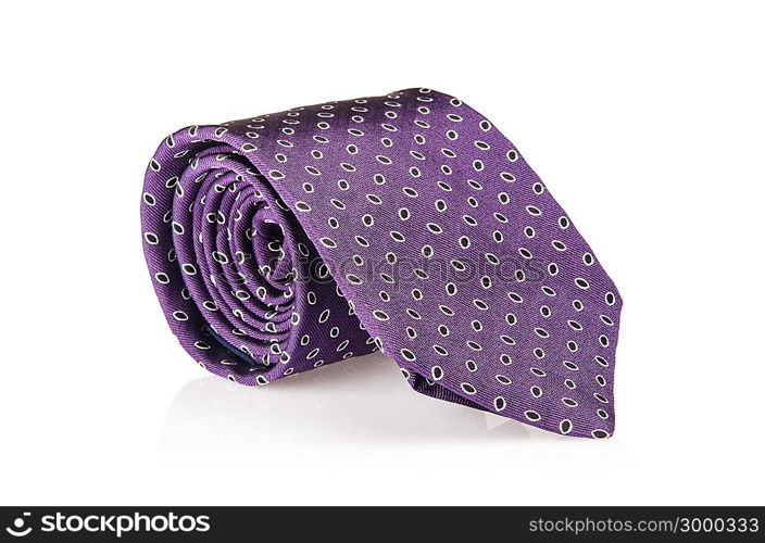 Elegant silk male tie ( necktie ) on white