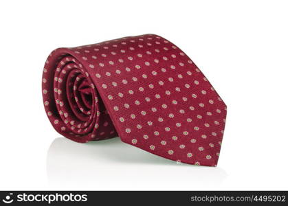 Elegant silk male tie ( necktie ) on white