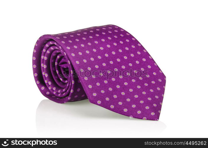 Elegant silk male tie ( necktie ) on white