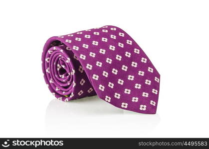 Elegant silk male tie ( necktie ) on white