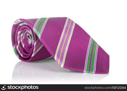 Elegant silk male tie ( necktie ) on white